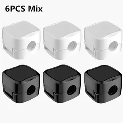 Adjustable Magnetic Cable Clips for Under Desk Wire Management and Organization (WhiteBlack6pcs)