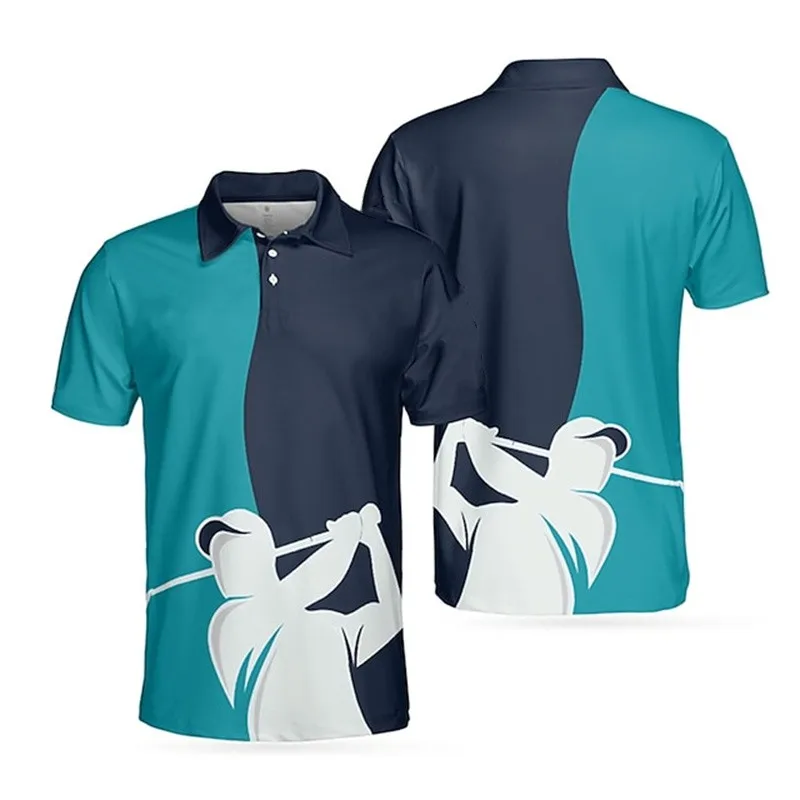 

Men's Summer Polo Shirts 3d Printed Golf Shirts Short Sleeve Casual Male Button Tops Clothing Holiday Lapel Sport Man T-Shirt