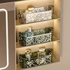 Luxury Crystal Clear Makeup Organizer, Plastic Cosmetic Storage Box, Freestanding Display Case, Lightweight for Bathroom, Vanity 5