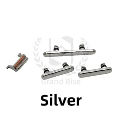 Universal Smartphone On/Off Power Mute Volume Button with Bracket and Iron Hook (11ProMax Silver)