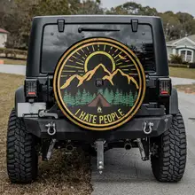 

I Hate People - Camping Is Awaiting Holiday tire spare, SUV Tire COVER CAR, Gift For Him, Personalized Spare Tire COVER CAR,