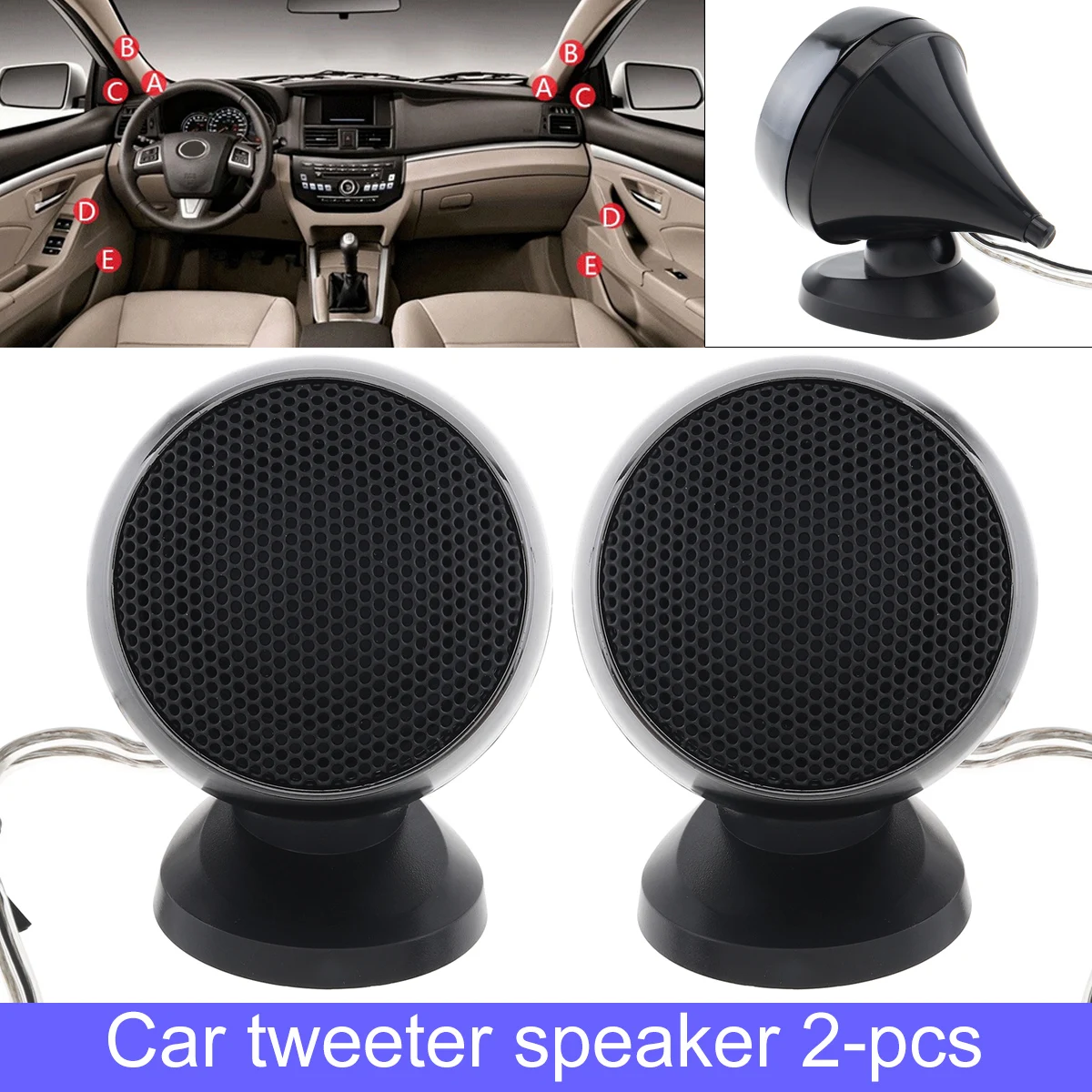 2pcs 150W 12V Mini Dome Car Tweeter Speakers Car Auto Loudspeaker High Frequency Sound box Loudspeaker for Car Audio System