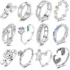 925 Sterling Silver Colorful Rings Sparking Zirconium Ring Popular Wedding For Women DIY Jewelry Anniversary Friend Lover Gift