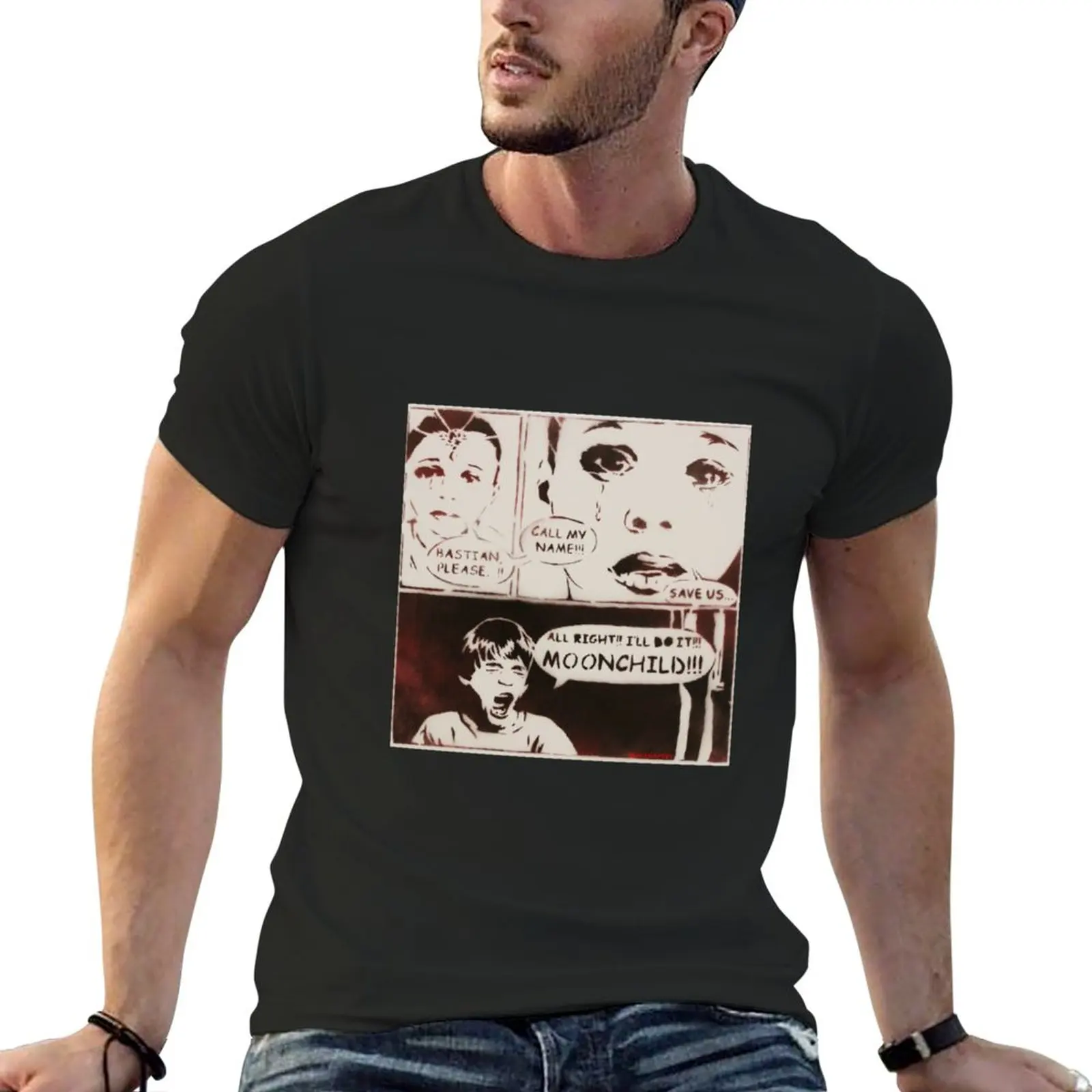 Футболка MrMAHAFFEYS Moonchild в комиксном стиле с надписью неверная история, милые топы, футболки для мальчиков, Забавные футболки для мужчин