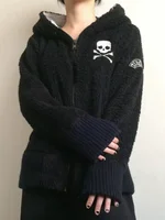 Y2k Lamb Wool Jackets Women Gothic Hoodies Cross Skull Grunge Zipper Sweatshirts Vintage Casual Hooded Coats Harajuku Streetwear - Image 2