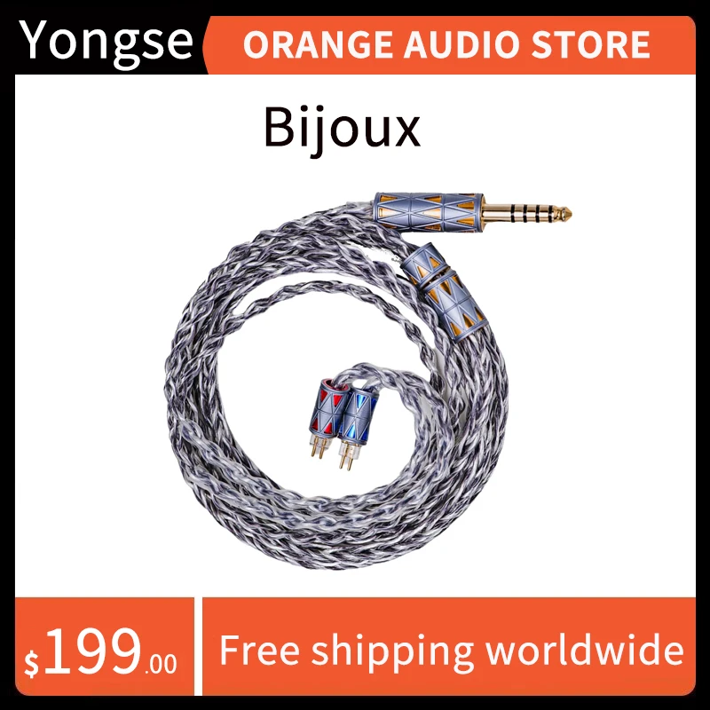 

Yongse Bijoux Flagship 26AWG 7N посеребренные наушники OCC Litz, улучшенный кабель для мужества, зимы NEKO KATO P8 SA6 1,3