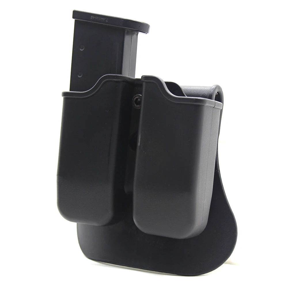 Magazine pouch airsoft accessory dump pouch double dump pouch ammo pouch ammunition bag ammo storage box molle pouch tactical pistol double 9mm mag holder carrier for Glock 17 19, Beretta M9 92, 9mm .40 Cal