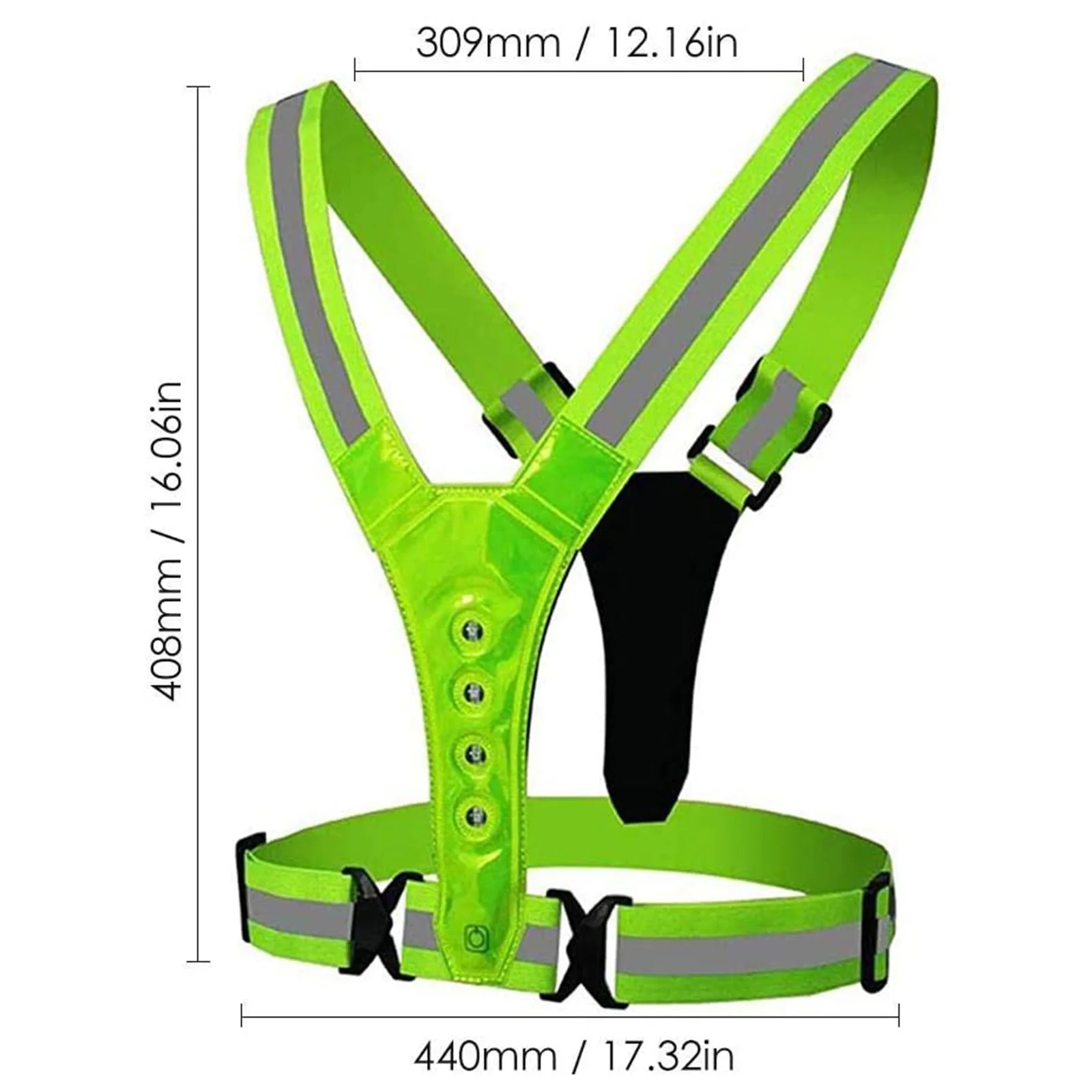 Safety Reflective Vest LED Running Light Adjustable Elastic Vest Jacket Night Warning Work Fishing Vest for Running Cycling 6