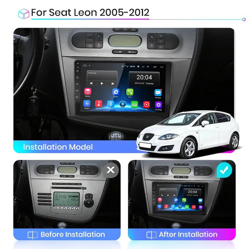 2din 안 드 로이드 10 자동차 라디오 좌석 레온 2 MK2 Altea XL 2004-2015 자동차 스테레오 Autoradio 멀티미디어 비디오 플레이어 탐색