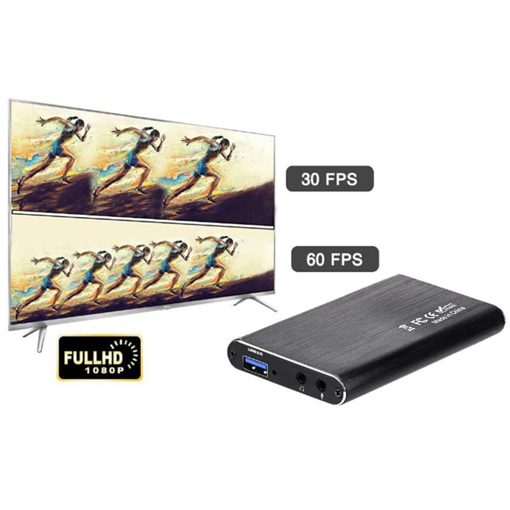 게임 녹화 플레이트 라이브 스트리밍 박스용 비디오 캡처 카드, PS4 카메라용 USB 3.0 그래버, USB 4K 60Hz HDMI 호환, 1080P
