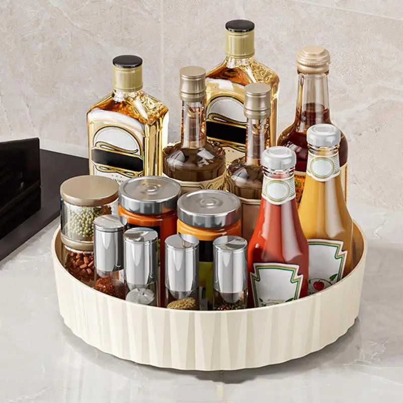 Fridge Organizer Rotating Tray 360 Degree Spinning Refrigerator Round Shelf Condiment Storage Racks For Cabinet Dining Table 2