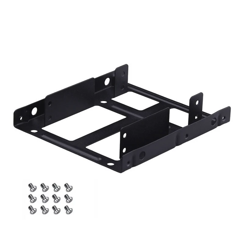Support de montage pour baie de disque dur double en métal de 2,5" à 3,5" - Support de montage pour disque dur/SSD de 2 x 2,5" à 3,5"