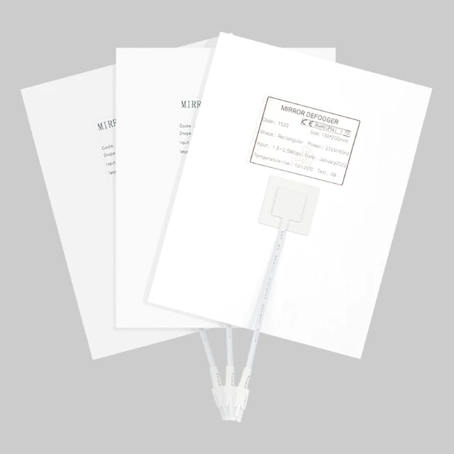 AC 220V PET กระจก defogger pad เครื่องทําความร้อน antifog ฟิล์ม demister pad สําหรับ led กระจกห้องน้ํา led กระจก defogger 2