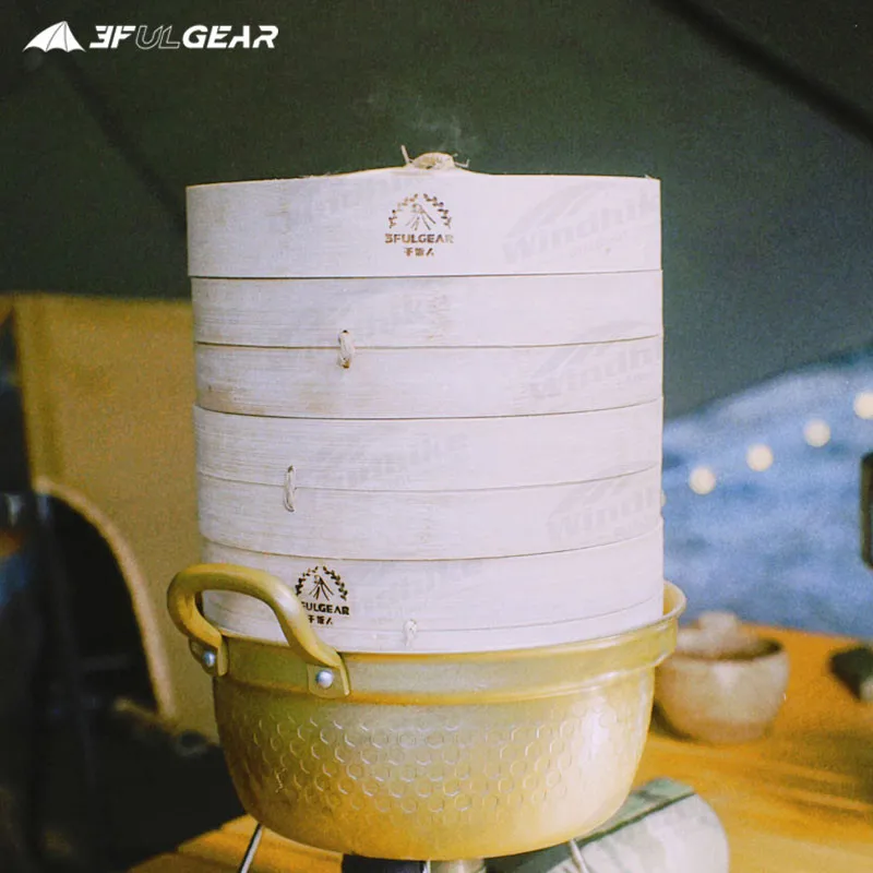 3F UL GEAR 초경량 휴대용 알루미늄 합금 조리기구, 야외 캠핑 피크닉 알루미늄 냄비 + 찜기 생선 밥 음식 요리 세트