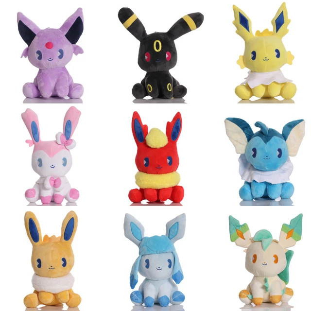 Pokemon Plush Eevee Coleção Brinquedos, Eevee Evolução Umbreon Vaporeon  Sylveon Leafeon Espeon Brinquedos, 10 pcs por lote - AliExpress