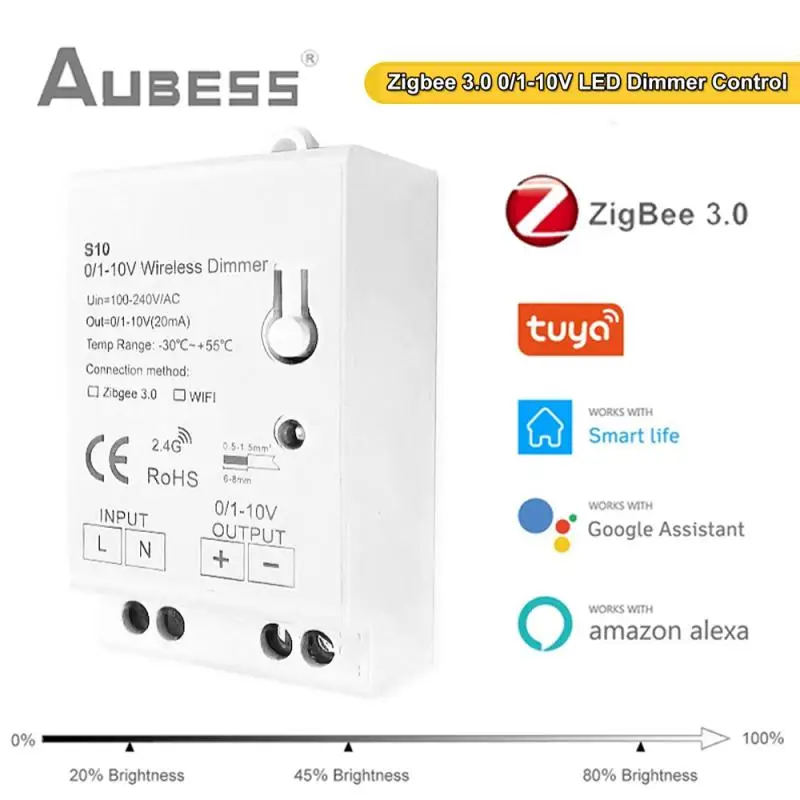

Tuya Zigbee 3,0 0-10 в 1-10 в регулятор затемнения для умного дома работает с Alexa Google Home Tuya Zigbee/требуется концентратор Smartthings