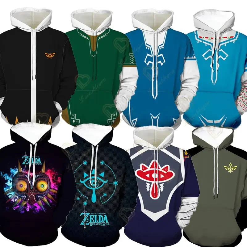 Harajuku Anime Zelda Felpa Con Cappuccio Da Uomo Zelda Tears Of The Kingdom 3D Print Clothes Pullover Ragazzi/Ragazze Bambini