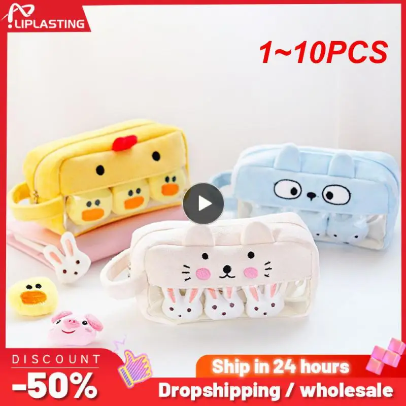 

1~10PCS Plush Kawaii Pencil Case Cute Lovely Pencil Case for Student Pencil Bag Stationery Pencilcase Pen Bag School