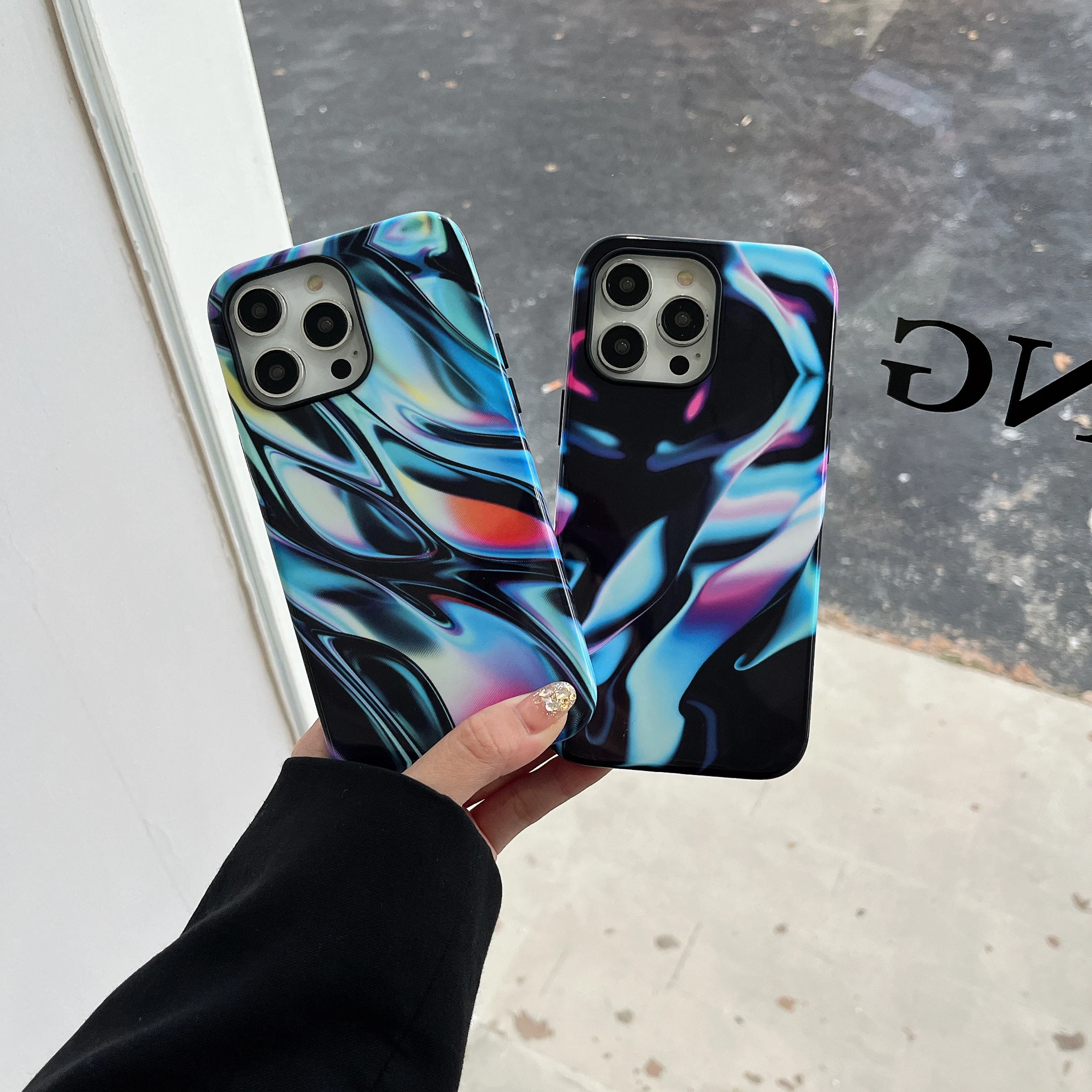Illusory Color Inclusive Magnetic Phone Case Two-In-One Film Protective Shell For iPhone 15 14 13 12 11 Pro Max Plus Mini