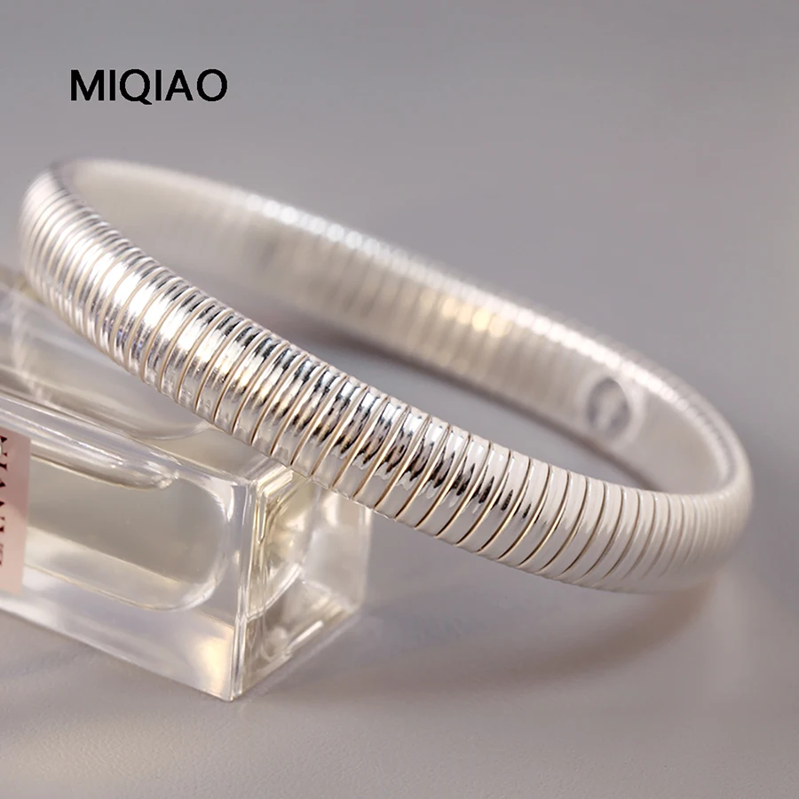 

MIQIAO 925 Sterling Silver Italian Luxury Bracelet Women Micro Elasticity Bangles For Women's Hand Bracelets Real Certified