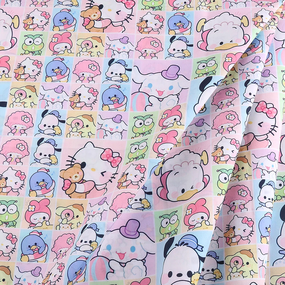 Фото Ширина 145 см Φ Kuromi My Melody Полиэстеровая хлопковая ткань для шитья детской одежды в стиле пэчворк квилтинг рукоделие №4