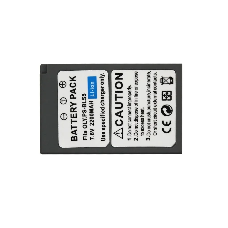 1 Pz 2200Mah Ps-Bls5 Bls-5 Bls5 Batteria Agli Ioni Di Litio Per Olympus Om-D E-M10 Penna E-Pl2 E-Pl5 E-Pl6 E-Pm2 Stylus 1 Batteria Ricaricabile