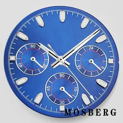 High - Quality 29.5mm Luminous Watch Dial with Hands - Black/White Watch Face Accessories (Dial 6)