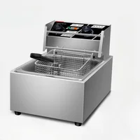 220V10l Stainless Steel Commercial Electric Frit Use Stove Single Cylinder Smokeless Chicken Dough French Fries Fryer Machine 1