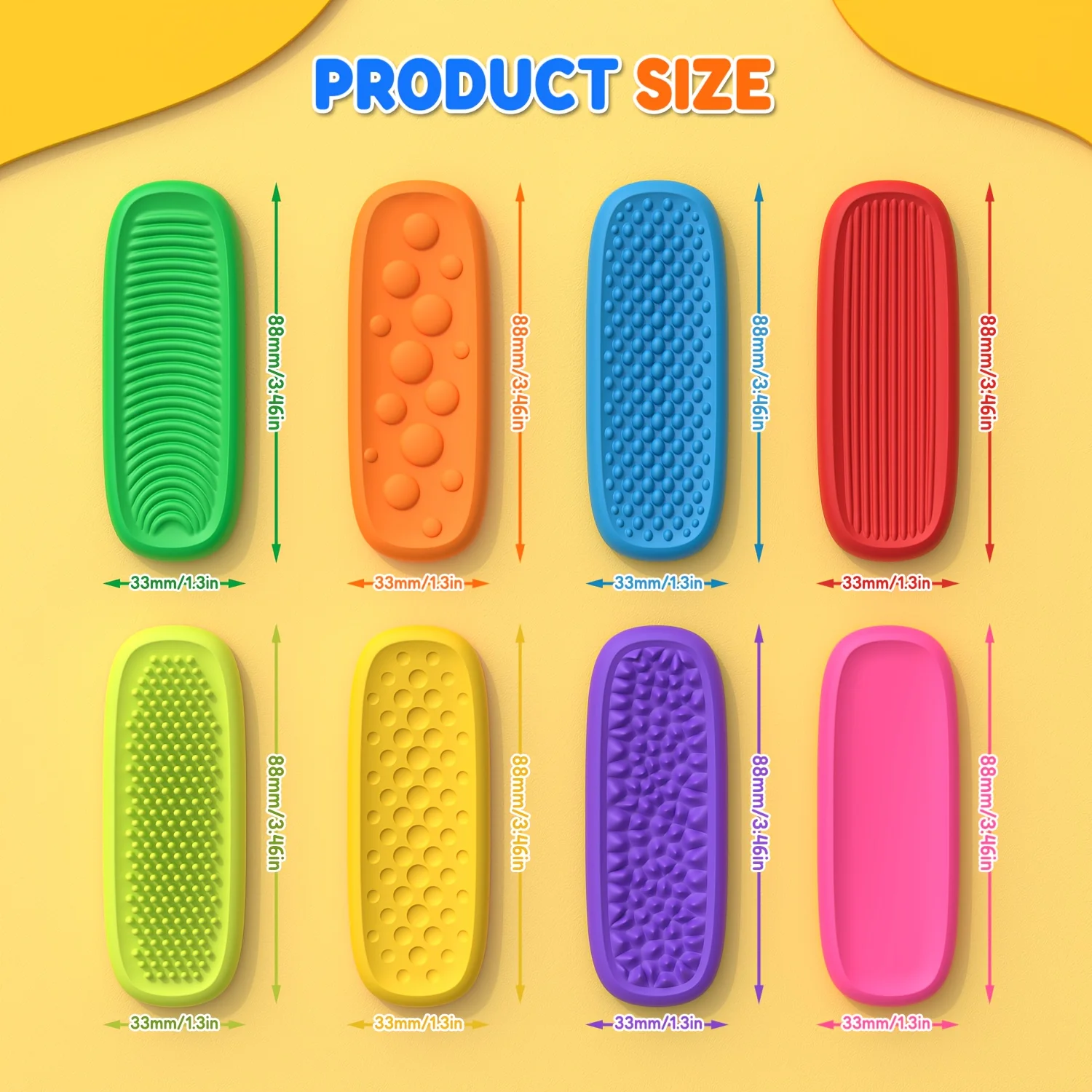 Soft-textured Silicone Sensory Strips Adult Relax Toys Quiet Calming Toys for Autistic and Hyperactive Teenagers