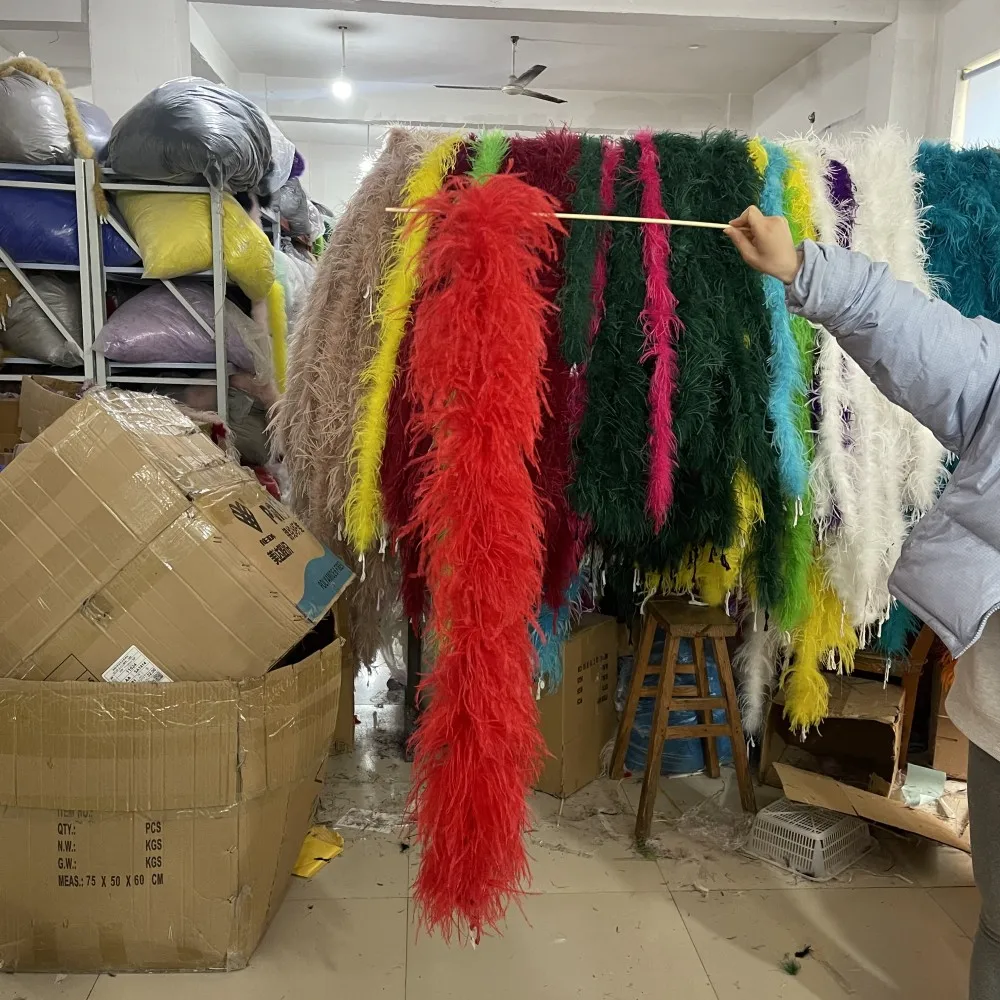 Taiyin 16 Pcs 5ft Feather Boas Artificial Fluffy Boas Bulk Decoration For Wedding Costume Birthday Halloween Xmas