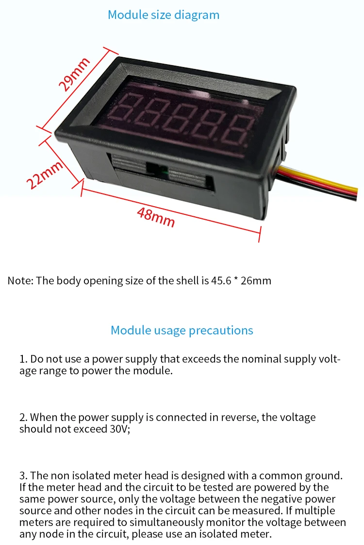5-bit high-precision precision DC digital display digital voltage meter head 0-9