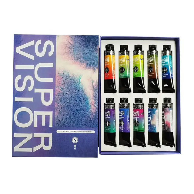 AOOKMIYA Super Vision New 15Colors Layered Watercolor Paint Tubes Set