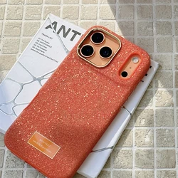 Luxurious Bling Glitter Phone Case - Fashion Slim Cover - iPhone 16 Pro Max (Orange)