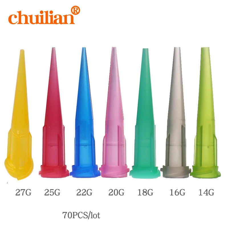 TT Plastic Conical Smoothflow Tapered Needle Dispensing Needle Dispense Tips set 70pca/lot