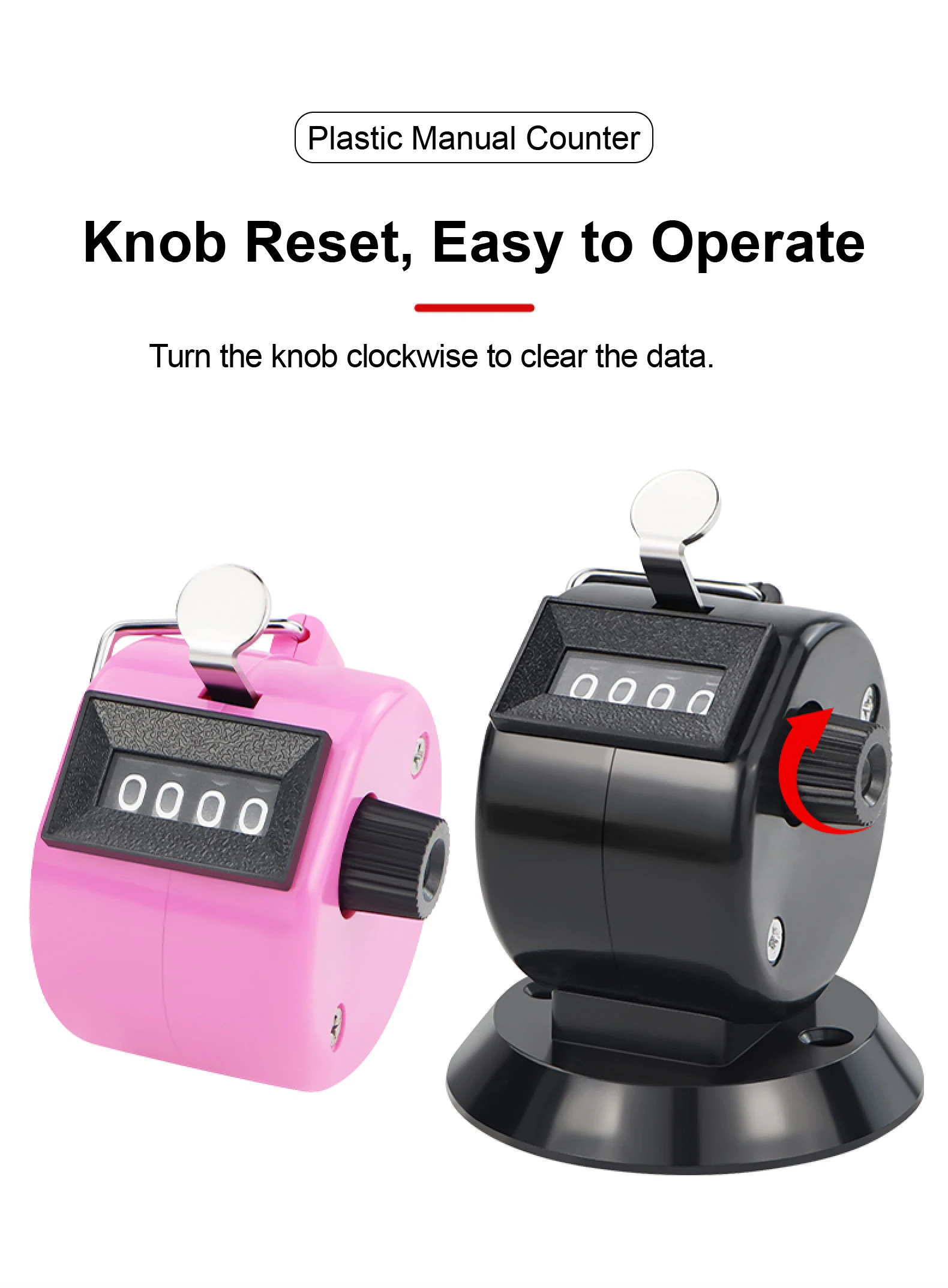 4 Digit Manual Tally Clicker Counter Handheld Mechanical People Crowd Passenger