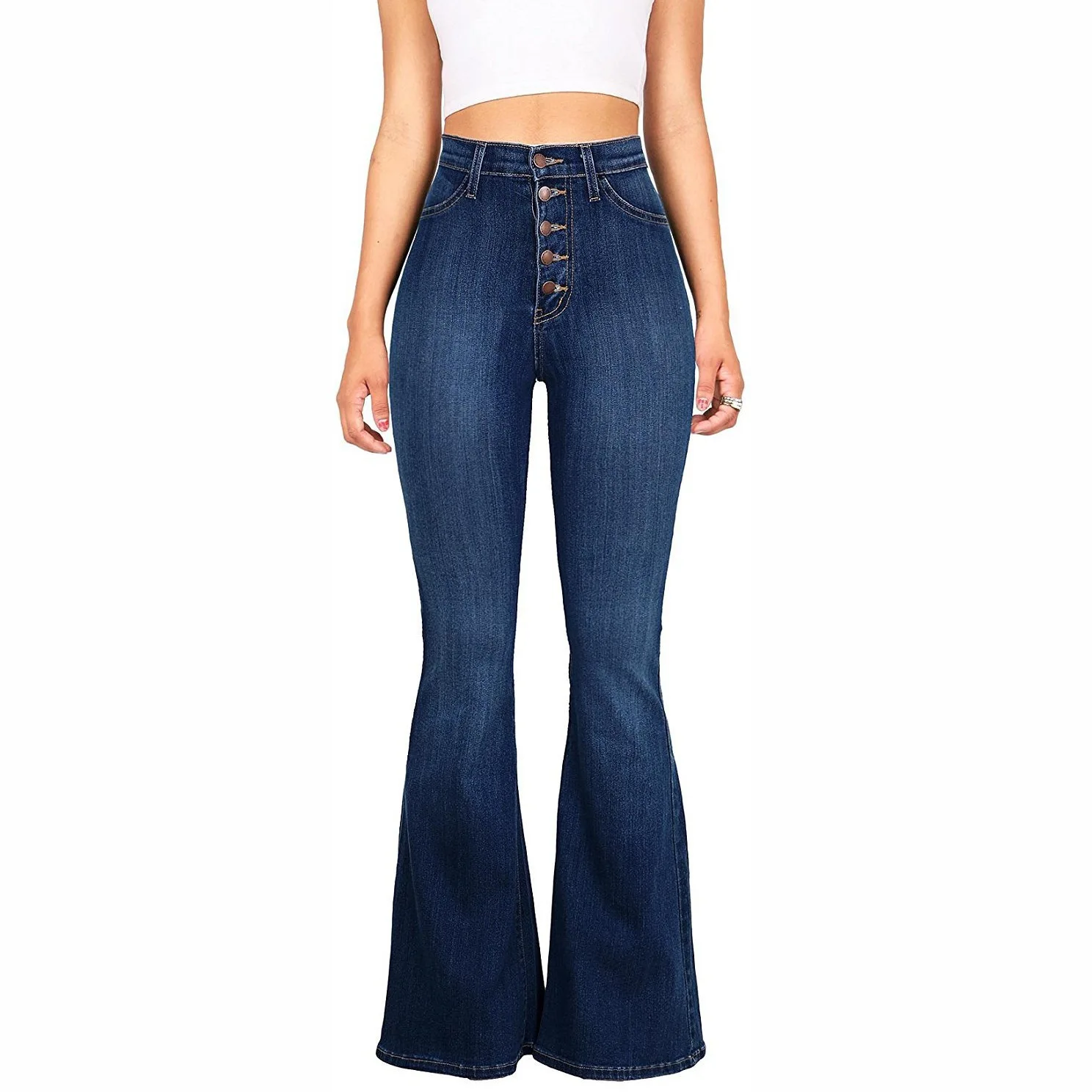 2025 European American Hot Style Women's High Waist Bootcut Jeans Skinny Hip Lifting Streetwear Four Seasons Wear 4