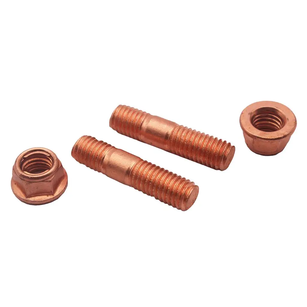 Exhaust Manifold Studs Nuts Set 2 X EXHAUST MANIFOLD STUDS NUTS SET M10 X 1.25 42MM LONG