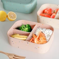 1PCS Microwave Lunch Box Silicone Bowl Dinnerware Food Storage Container Children School Office Portable Baby Feeding Bento Box 2