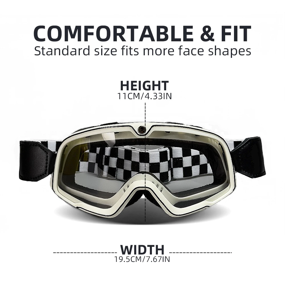 Motorbike Motocross Helmet Pilot Goggles Jet Vintage Motorcycle Scooter Offroad Glasses