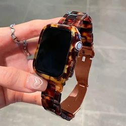 Stylish Resin Strap & Hollow-Out Case Set for Smartwatch Accessories (2-Pack) (Hawksbill)