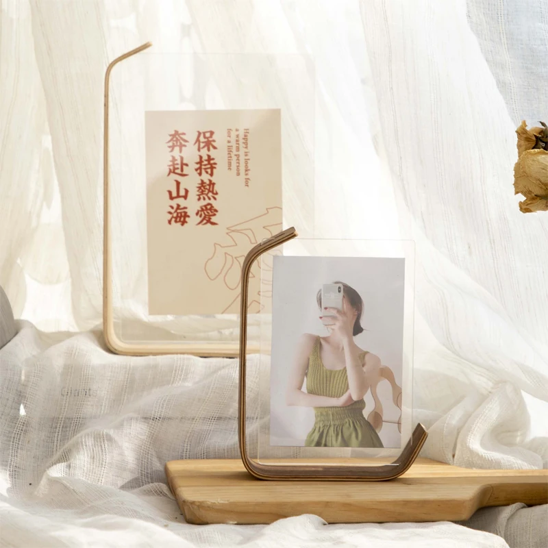 아크릴 나무 사진 프레임 DIY 프레임 사진 결혼식 파티 그림 데스크탑 사무실 사진 장식 Porta Retrato