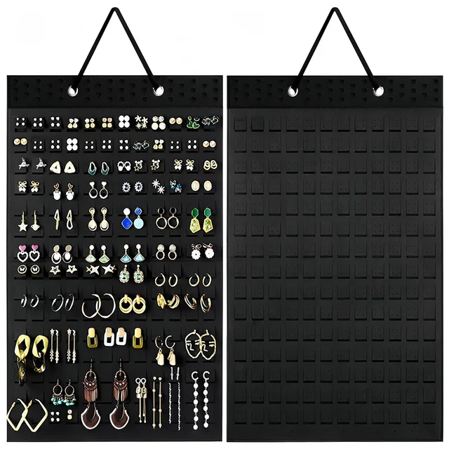 Organisateur de support de boucle d'oreille suspendu, panneau d'affichage de broche avec 150 emplacements pour 300 paires de boucles d'oreilles/épingles, organisateurs de goujons/badges