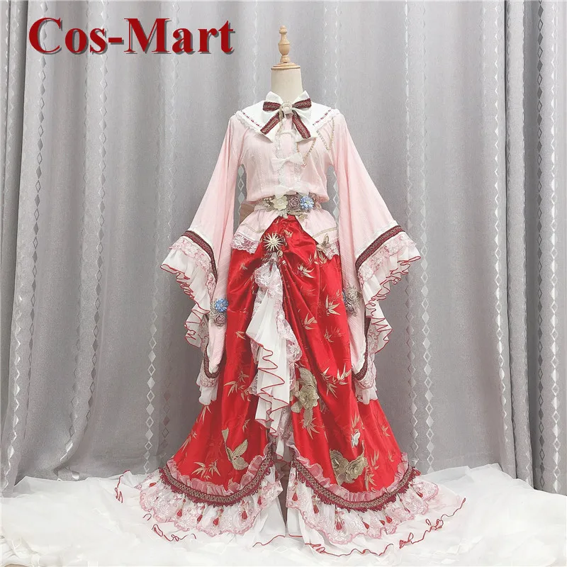 Cos-Mart 게임 Touhou Project Houraisan Kaguya 코스프레 의상 화려한 공식 드레스 파티 역할 놀이 의류 Custom-Make