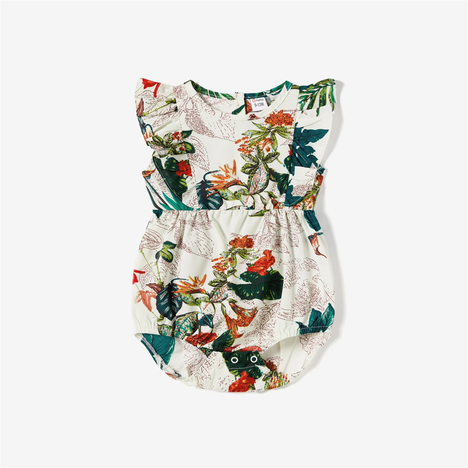 PatPat Family Matching Allover Plant Floral Print Dresses and Short-sleeve Shirts Sets