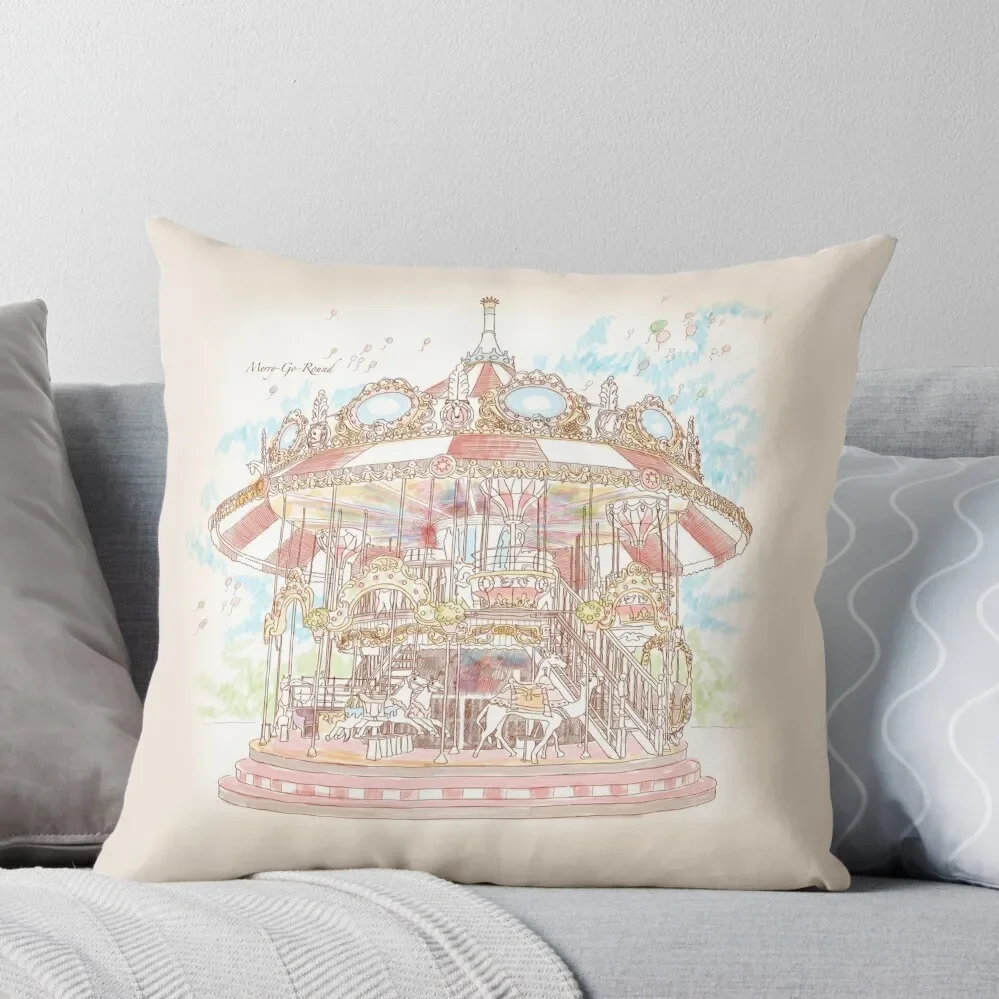 

Pastel Circus Carousel Throw Pillow luxury sofa pillows Covers For Sofas Anime