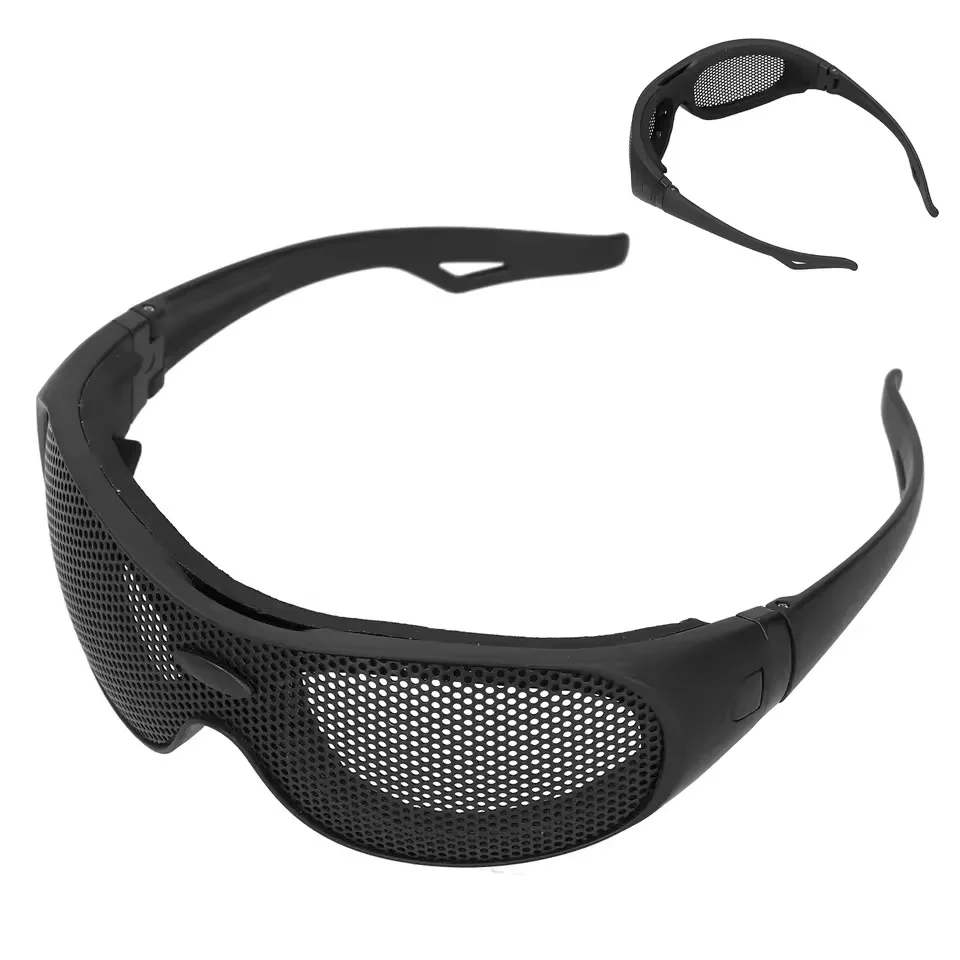 Black PC Safety Goggles with Mesh Pattern for Outdoor Use