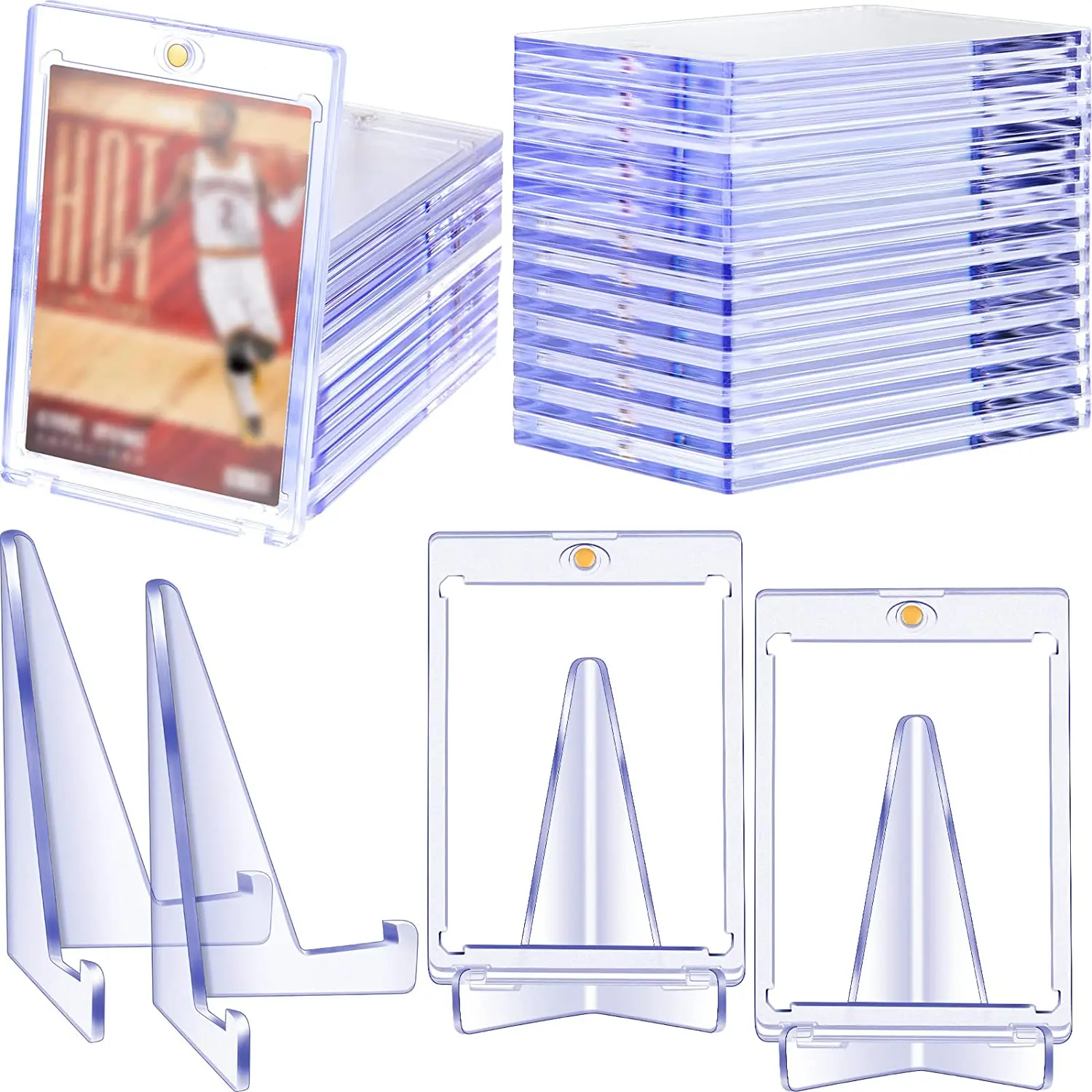 Magnetic Card Holder Support Set Protectors Hard Plastic Sleeves Trading Display Case For Pokemon Baseball Sports Yugioh