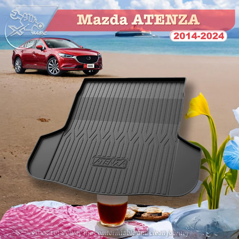 

Коврик для багажника автомобиля для Mazda ATENZA 2014-2024, всесезонный черный грузовой коврик 3D формы, лазерные измерения, подкладки для багажника