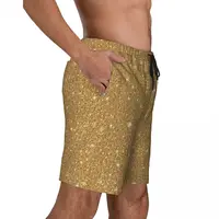 Sparkle Art Board Shorts Summer Glam Gold Glitter Sportswear Beach Shorts Males Quick Dry Casual Design Plus Size Swim Trunks 2