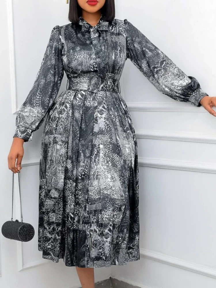 

Женское банкетное платье с бантом на шее, элегантное роскошное вечернее платье большого размера с длинными рукавами и высокой талией в уникальных цветах, осень 2023